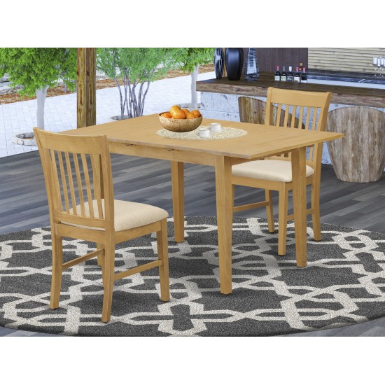 3 Pc Kitchen Nook Dining Set - Small Kitchen Table And 2 Kitchen Dining Chairs