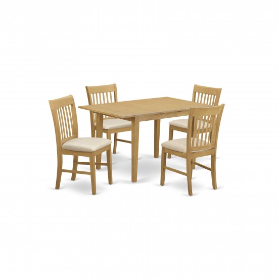 5 Pc Dinette Set For Small Spaces - Table And 4 Dining Table Chairs