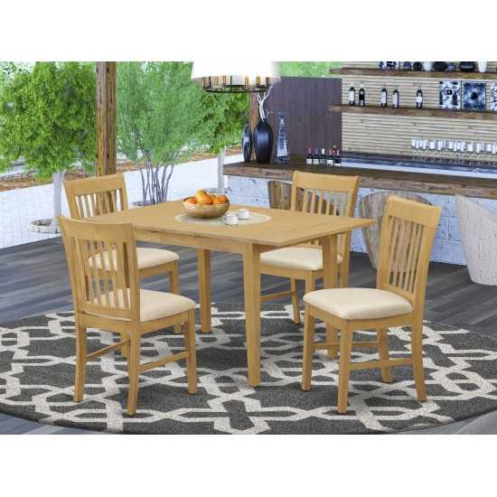 5 Pc Dinette Set For Small Spaces - Table And 4 Dining Table Chairs