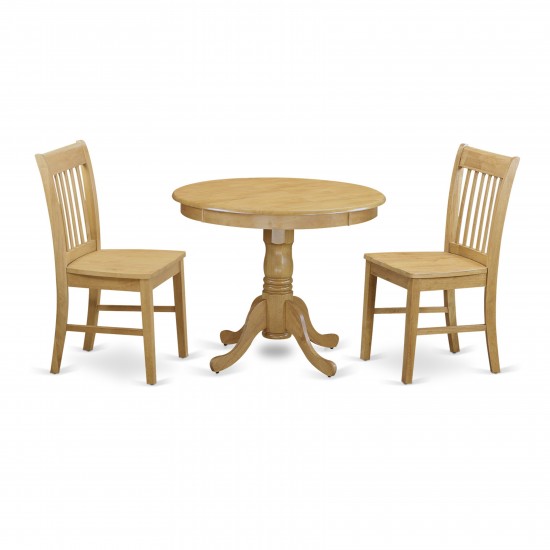 3 Pc Dining Room Set - Small Kitchen Table And 2 Dining Chair