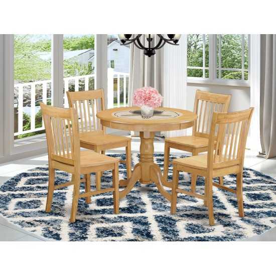 5 Pc Dinette Table Set - Dining Table For Small Spaces And 4 Dining Room Chair