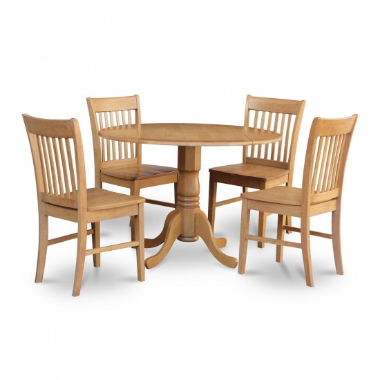 5 Pc Small Kitchen Table Set-Round Table And 4 Dining Chairs