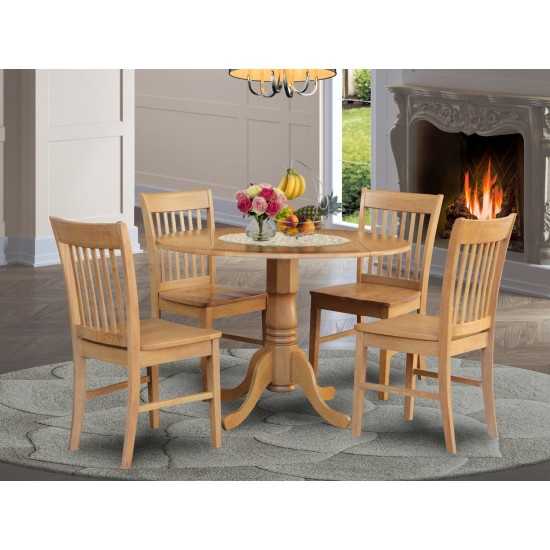 5 Pc Small Kitchen Table Set-Round Table And 4 Dining Chairs