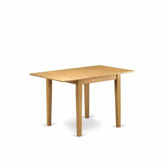 5Pc Dinette Set For Small Spaces, Small Table, 4 Dining Chair, Asian Hardwood Seat, Slat Back, Oak