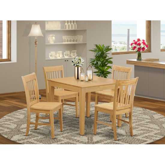 5 Pc Kitchen Table - Square Table And 4 Kitchen Dining Chairs