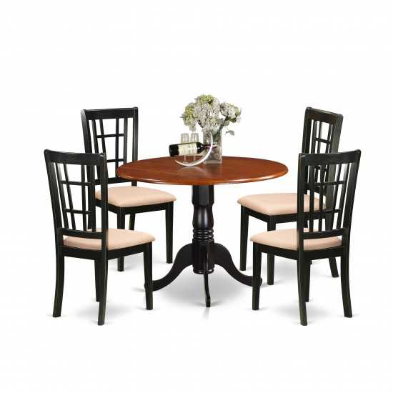 5 Pc Kitchen Table Set-Dining Table And 4 Wood Kitchen Chairs