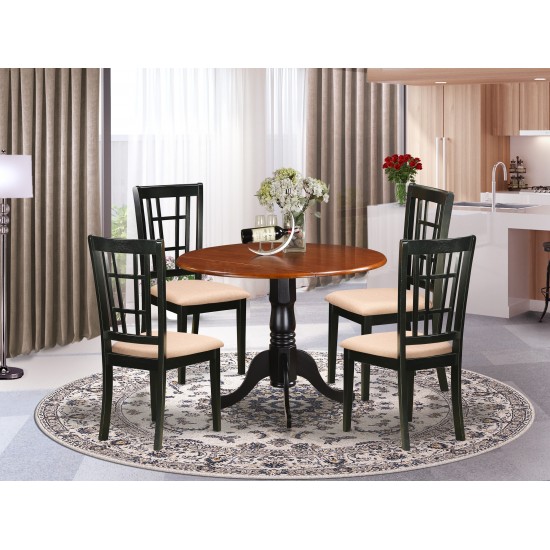 5 Pc Kitchen Table Set-Dining Table And 4 Wood Kitchen Chairs