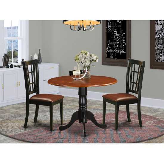 3 Pc Kitchen Table Set-Dining Table And 2 Wood Kitchen Chairs