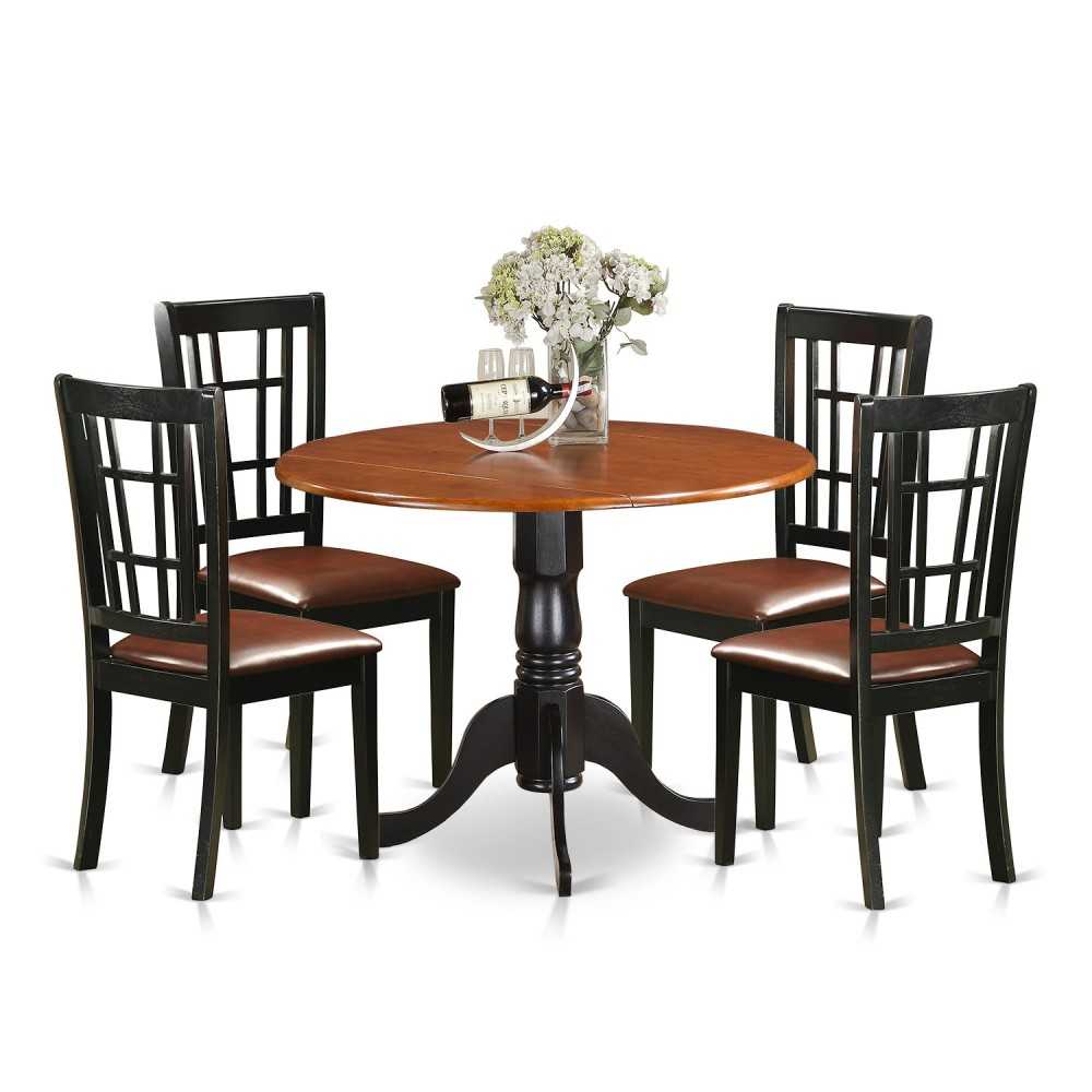 5 Pc Kitchen Table Set-Dining Table And 4 Wood Kitchen Chairs