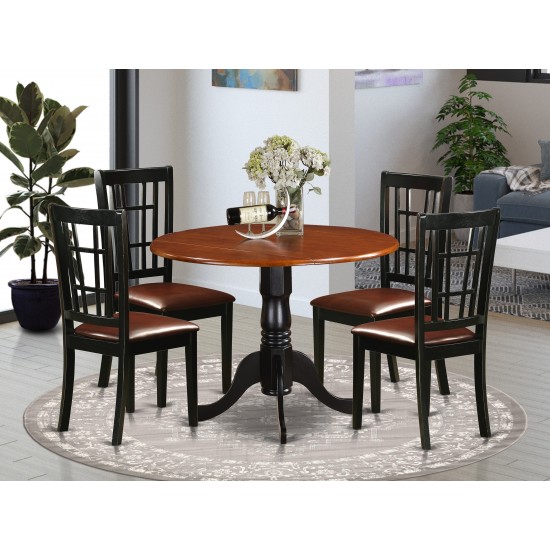 5 Pc Kitchen Table Set-Dining Table And 4 Wood Kitchen Chairs