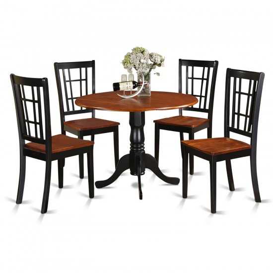 5 Pc Kitchen Nook Dining Set-Kitchen Table And Kitchen4 Chairs