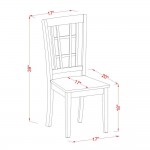 5Pc Dinette Set Offers A Rectangle Table, 4 Dining Chairs, Hard Wood Seat, Panel Back, Buttermilk, Cherry