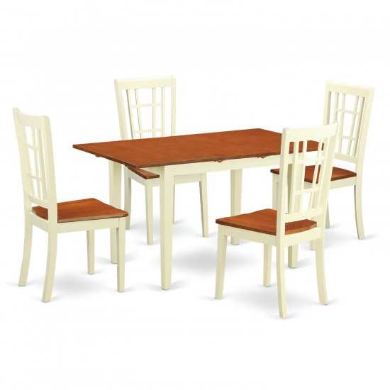 5 Pctable And Chairs Set For 4-Dinette Table And 4 Kitchen Dining Chairs