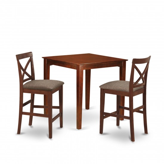 3 Pc Counter Height Dining Set-Pub Table And 2 Stools