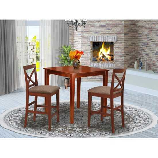 3 Pc Counter Height Dining Set-Pub Table And 2 Stools