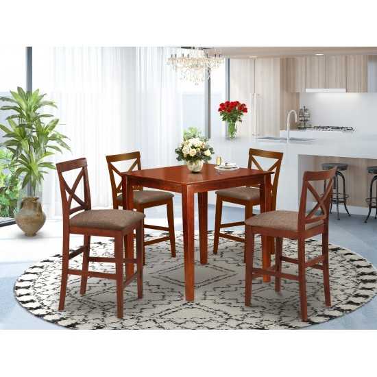 5 Pc Counter Height Dining Set-Gathering Table And 4 Counter Height Chairs