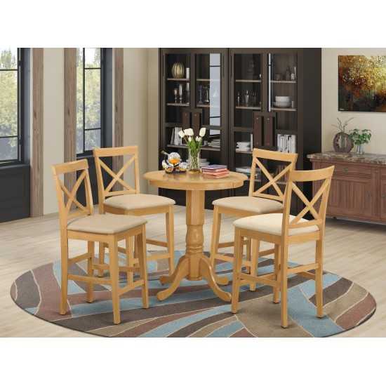 5 Pc Counter Height Pub Set-Pub Table And 4 Counter Height Chairs