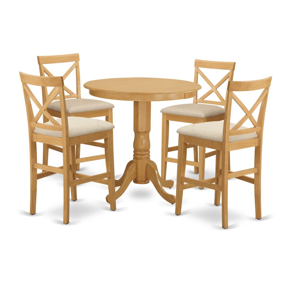 Japb5-Oak-C 5 Pc Dining Counter Height Set-Pub Table And 4 Counter Height Stool