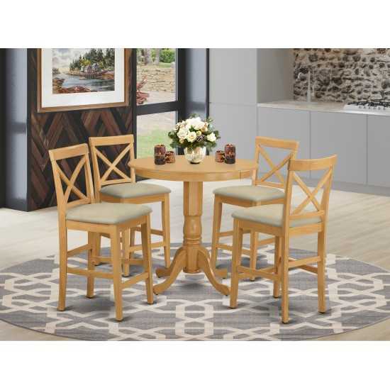 Japb5-Oak-C 5 Pc Dining Counter Height Set-Pub Table And 4 Counter Height Stool