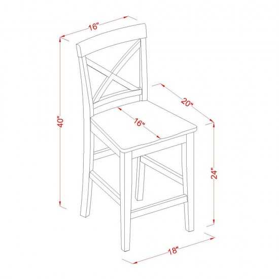 3 Pc Counter Height Set-Pub Table And 2 Dinette Chairs