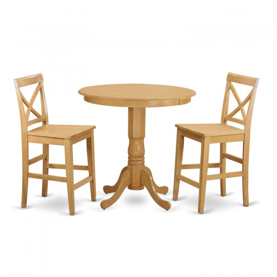 3 Pc Dining Counter Height Set - Dining Table And 2 Bar Stools