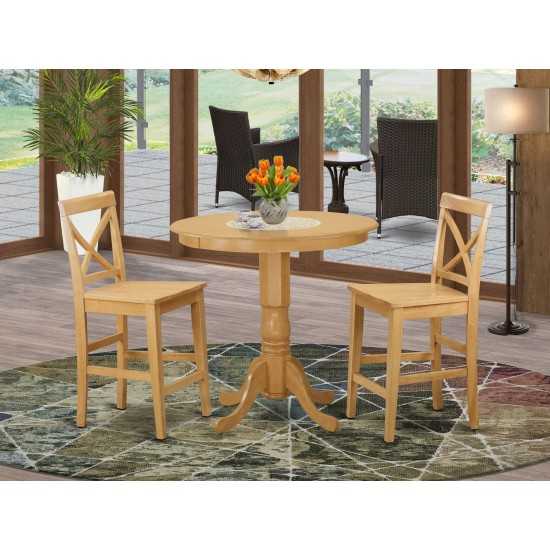 3 Pc Dining Counter Height Set - Dining Table And 2 Bar Stools