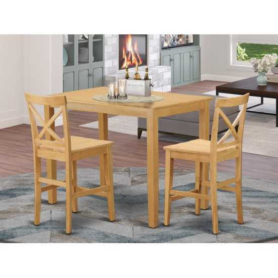 3 Pc Counter Height Set - High Top Table And 2 Dining Chairs