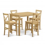 5 Pc Counter Height Table, Chair Set - High Table, 4 Counter Height Stool.