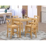 5 Pc Counter Height Table, Chair Set - High Table, 4 Counter Height Stool.