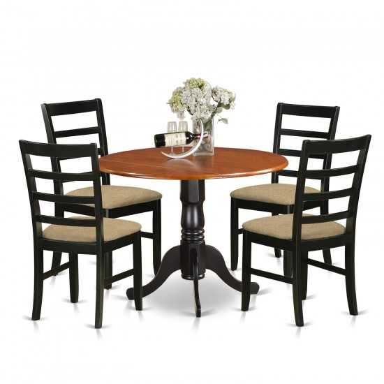 Dlpf5-Bch-C 5 Pc Kitchen Table Set-Dining Table And 4 Wooden Kitchen Chairs