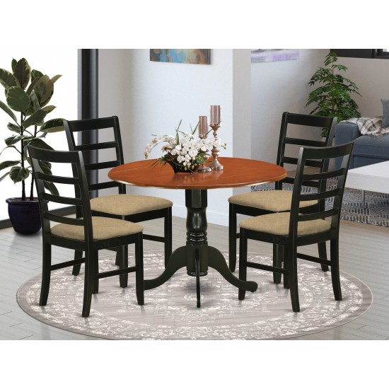 Dlpf5-Bch-C 5 Pc Kitchen Table Set-Dining Table And 4 Wooden Kitchen Chairs