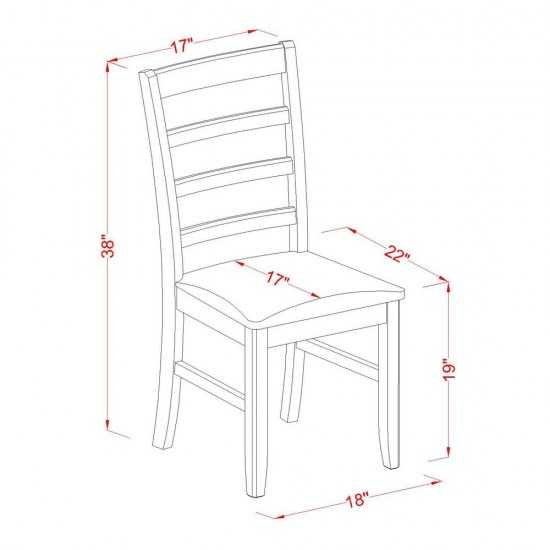 3 Pc Set With A Dining Table And 2 Dinette Chairs In Black And Cherry