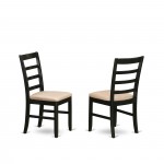 5Pc Dining Table Set 4 Wood Dining Chair, Butterfly Leaf Dining Table, Black