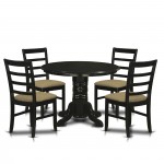 Shpf5-Blk-C 5 Pc Dining Room Set For 4-Dining Table And 4 Dining Chairs