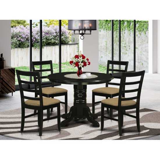 Shpf5-Blk-C 5 Pc Dining Room Set For 4-Dining Table And 4 Dining Chairs