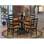 Dining Furniture Set - 5 Pcs With 4 Wooden Chairs In Black