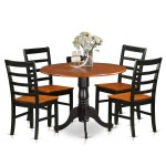 Dlpf5-Bch-W 5 Pc Kitchen Table Set-Dining Table And 4 Wooden Kitchen Chairs