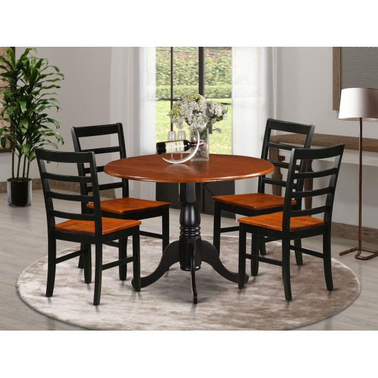 Dlpf5-Bch-W 5 Pc Kitchen Table Set-Dining Table And 4 Wooden Kitchen Chairs