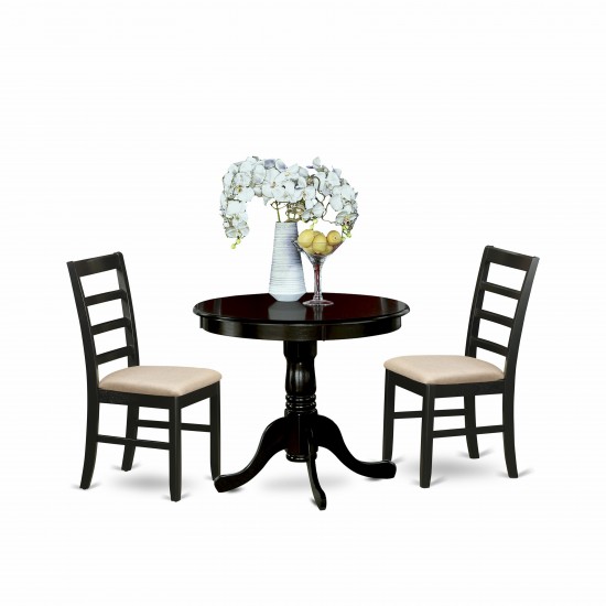 3 Pc Small Kitchen Table, Chairs Set-Round Kitchen Table, 2 Kitchen Chairs