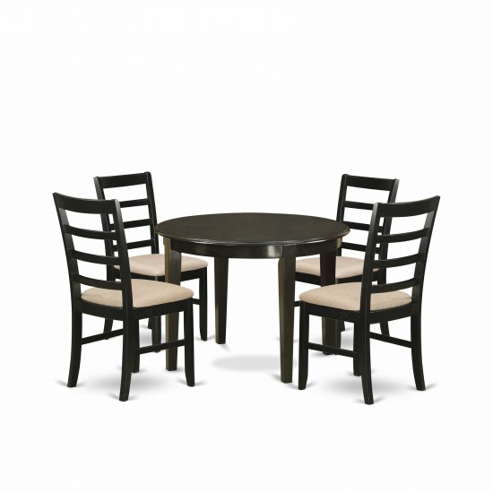 5 Pc Small Kitchen Table Set-Round Kitchen Table And 4 Dining Chairs