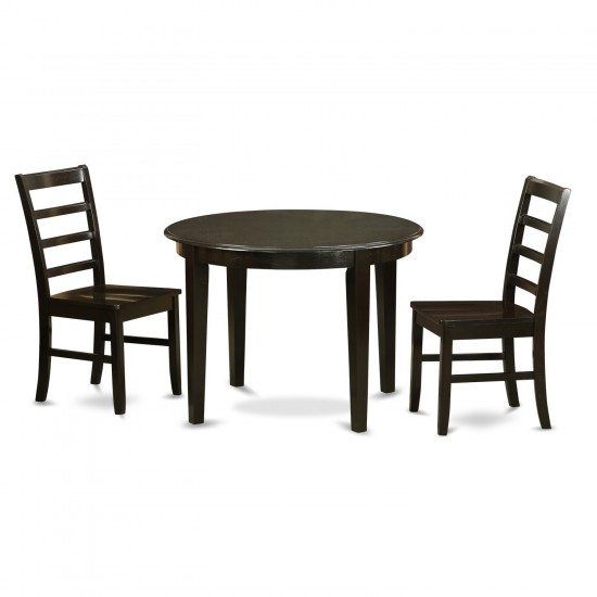 3 Pc Small Kitchen Table And Chairs Set-Table And 2 Wood Dining Chairs