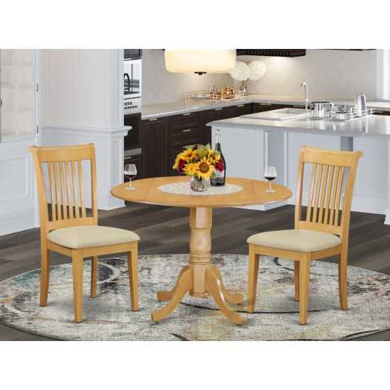 3 Pc Dublin Kitchen Table Set-Dining Table And 2 Cushion Kitchen Chairs