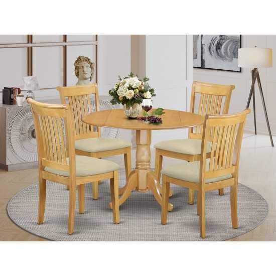 5 Pc Dublin Kitchen Table Set-Dining Table And 4 Cushion Kitchen Chairs