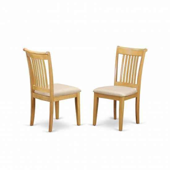 3-Piece Dinette Table Set - Table And 2 Cushion Seat Dining Chairs In Oak