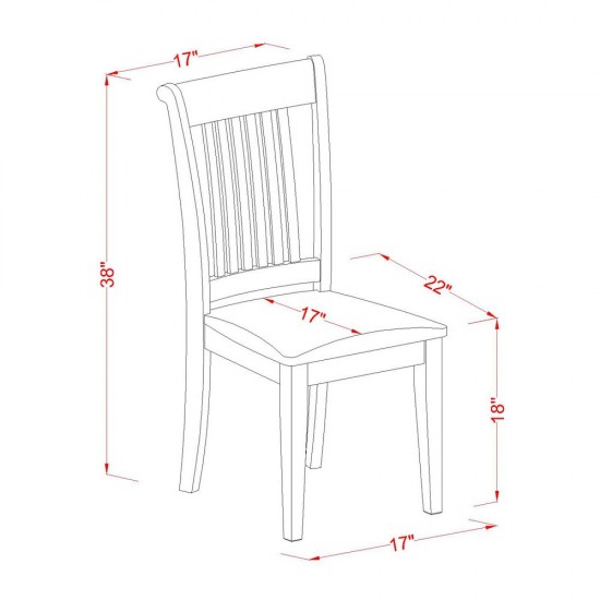 3-Piece Dinette Table Set - Table And 2 Cushion Seat Dining Chairs In Oak