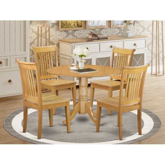 5 Pc Dublin Kitchen Table Set-Dining Table And 4 Wood Kitchen Chairs