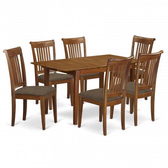7 Pc Dinette Set For Small Spaces-Kitchen Table And 6 Dining Chairs