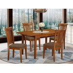 5 Pc Small Kitchen Table Set Table With Leaf And 4 Dining Chairs