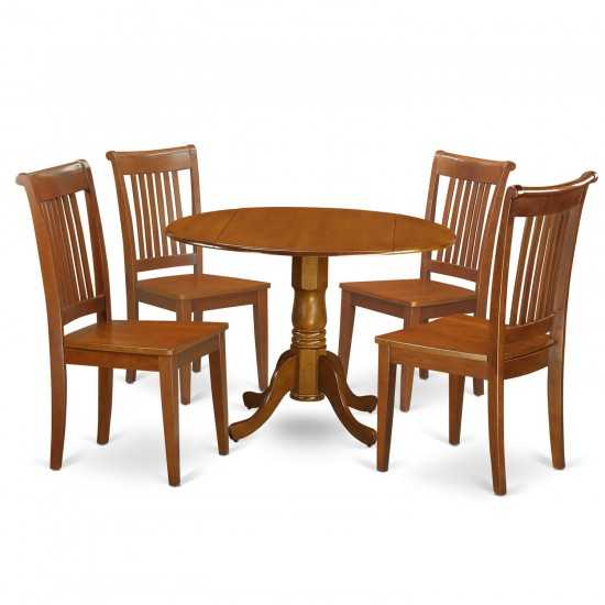 5 Pc Kitchen Table Set-Breakfast Nook And 4 Wooden Chairs