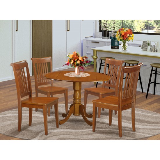 5 Pc Kitchen Table Set-Breakfast Nook And 4 Wooden Chairs